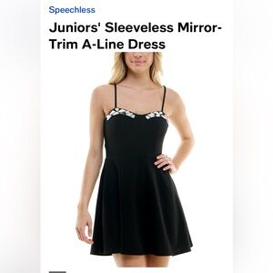 BNWT Juniors' Sleeveless Mirror-Trim A-Line Dress sz 7